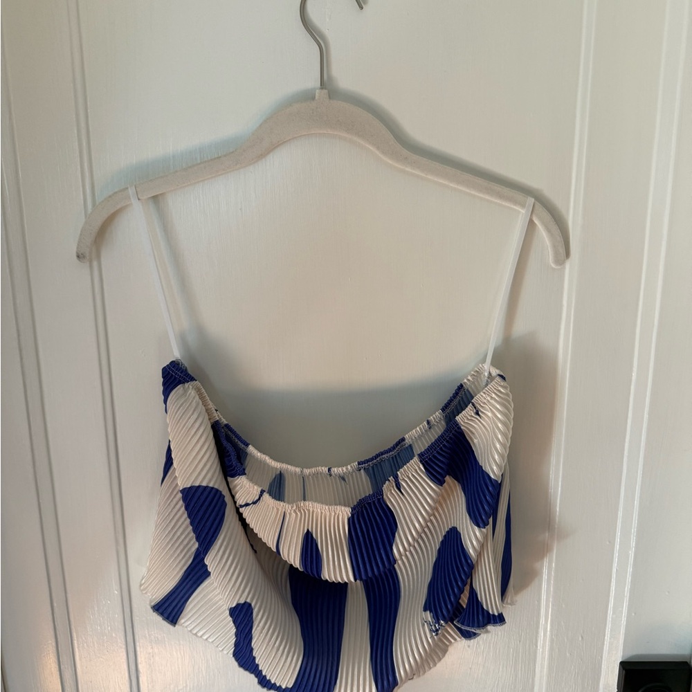 SHEIN Blue and White Striped Top